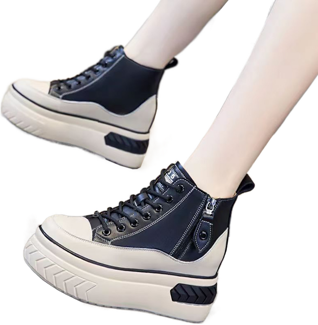 셀럽당 여 하이탑 슈즈 두터운 밑바닥 키높이 송편 신발은 가보시 8cm