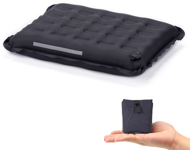 아임던 비행기 에어 방석 초경량 휴대용, 블랙