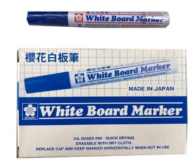 SAKURA 櫻花 白板筆 White Board Marker 可擦拭, 藍色, 12個裝