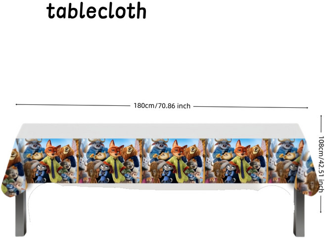 올스토어 주토피아 테이블보 생일 파티 장식 일회 커버 주디 품, 02 tablecloth