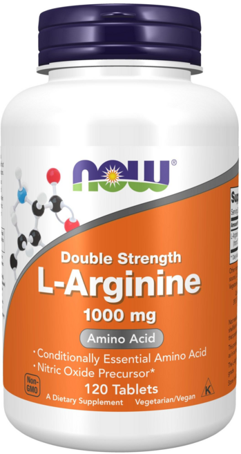 NOW Foods Double Strength L-Arginine胺基酸錠, 120顆, 1罐