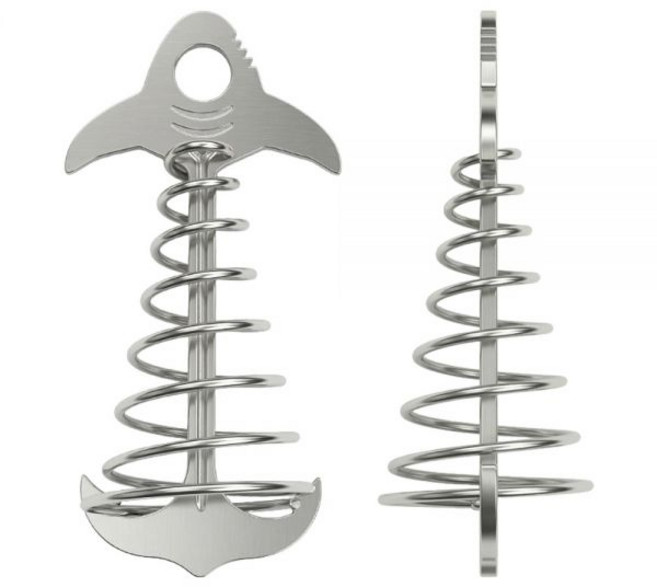 브리즈문 캠핑 스텐 샤크플러스 고강도 스프링 데크팩 텐트 타프 고정 오징어 데크용 팩, 스프링 데크팩1P+사은품(강철비너1P)