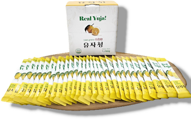 그대로 갈아만든 유자청 유자차 유자 스틱 과일청 잼 차 샐러드 42g x 30pcs, 30개입, 1개