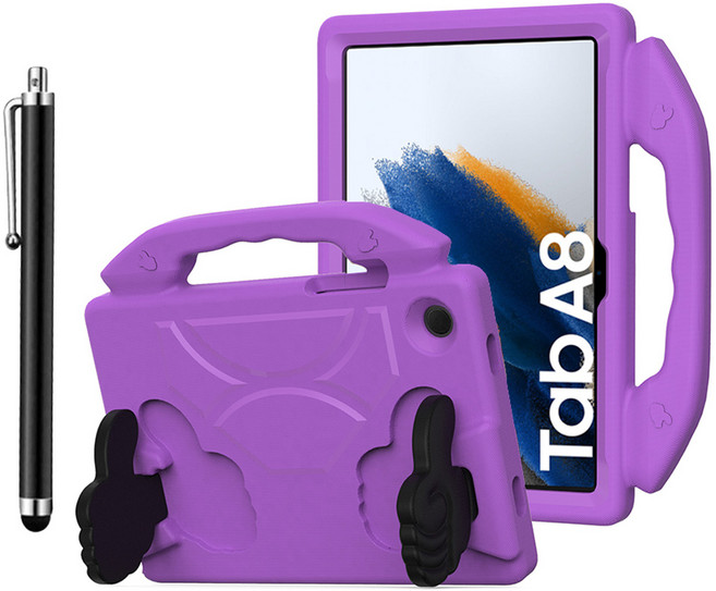 갤럭시 탭 A8 전용 EVA폼 안전 거치대 손잡이 케이스 SM-X200 SM-X205, PURPLE