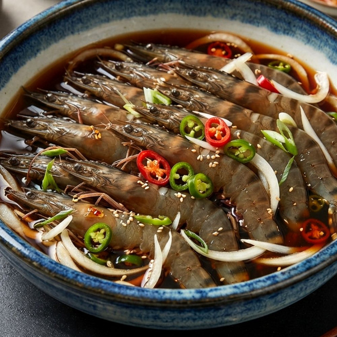 감칠맛 가득한 블랙타이거새우장 대 4미 왕새우 킹사이즈 비법간장 하나의식탁, 1개, 800g