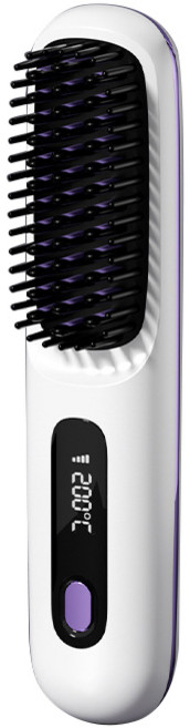 빗 고데기 무선 헤어 스타일러 매직기 충전식 매직빗, 화이트