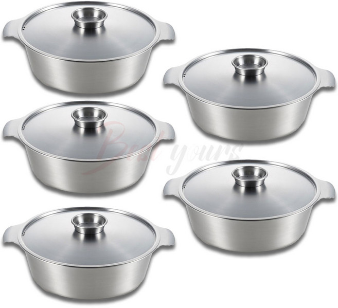 일본 요시카와 IH 인덕션 스텐 전골 샤브샤브 나베 냄비, 스텐실버, 5개