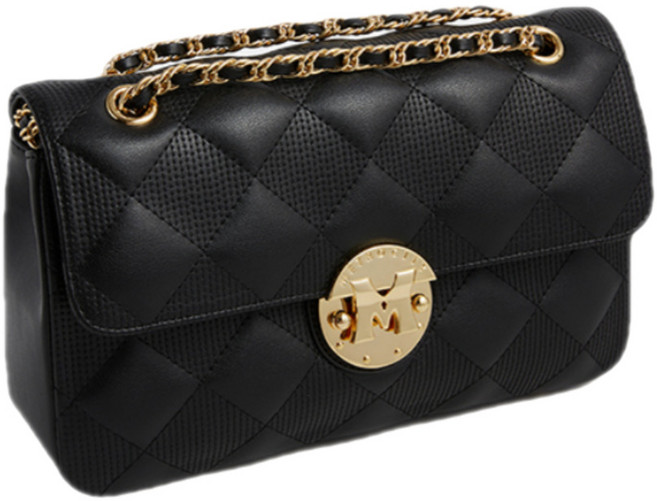 [정품 100%] 메트로시티 인기리오더 천연소가죽 V 퀼팅 숄더 겸 크로스백 블랙