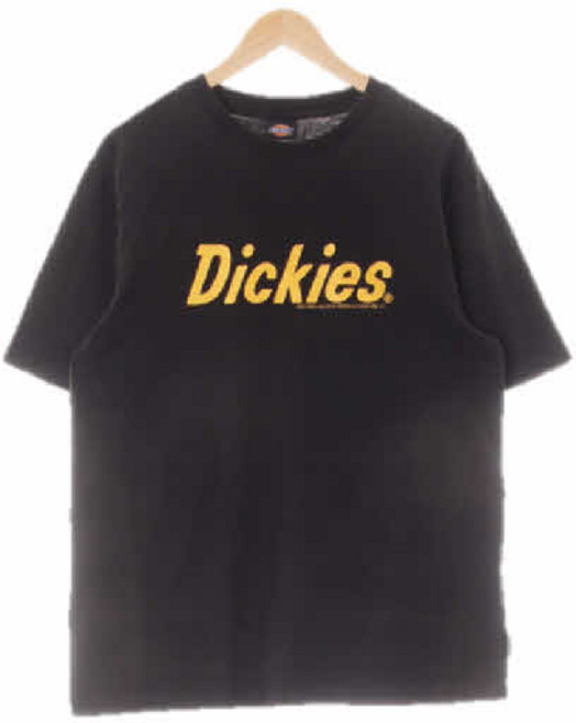 6054 디키즈 블랙 프린팅 면혼방 볼드레터링크루넥반팔티 [L]