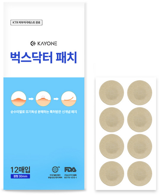 벅스닥터 모기 벌레 패치 물림 스티커, 1개, 12매입