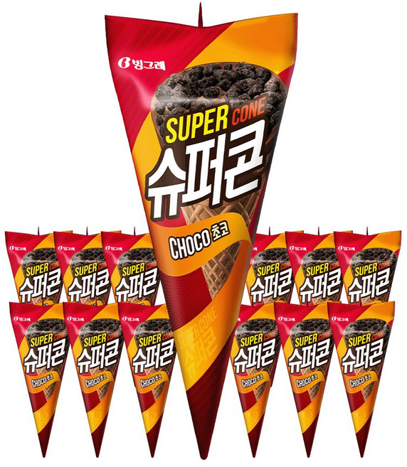 기타 빙그레 슈퍼콘 초코 아이스크림 12개, 150ml