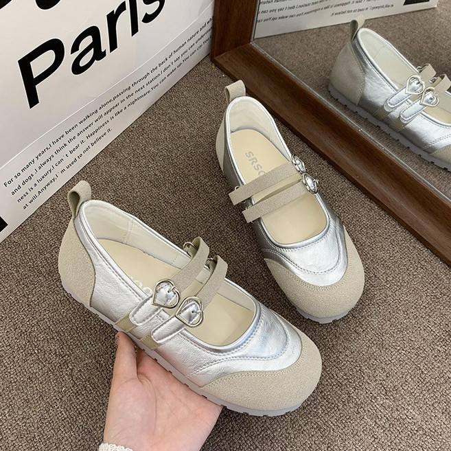 JLVJ 여성 메리제인 스니커즈 통기성 여름 발레 플랫슈즈