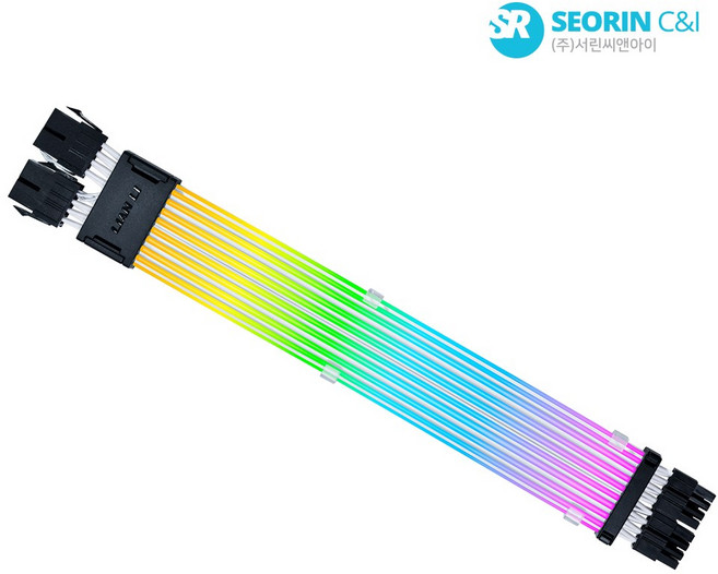 리안리 LIAN LI STRIMER WIRELESS CPU 2x8핀 케이블 (PW8-1W-CPU 0.26m) 컨트롤러 미포함, 1개