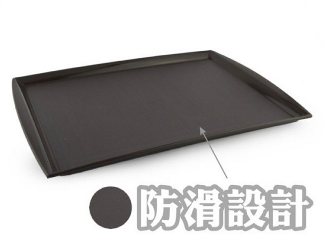 止滑托盤 茶盤 送餐盤, 黑色, 1個