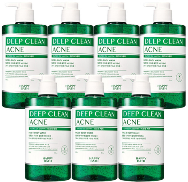 해피바스 딥클린 티트리 아크네 바디워시, 900g, 7개
