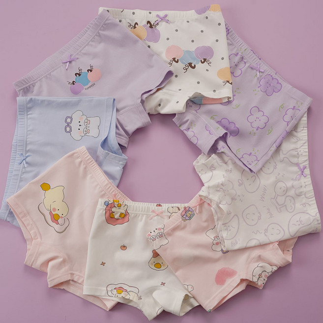 [빌도르] 퍼플펌킨 8매 여아 드로즈 사각 아동 키즈 어린이 팬티 세트