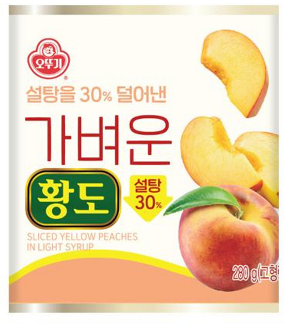 오뚜기 가벼운 황도, 280g, 4개