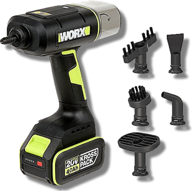 공구왕황부장 웍스 스팀청소기 휴대용 무선 핸디 고온 쇼파 침대 가정용 20V WU065