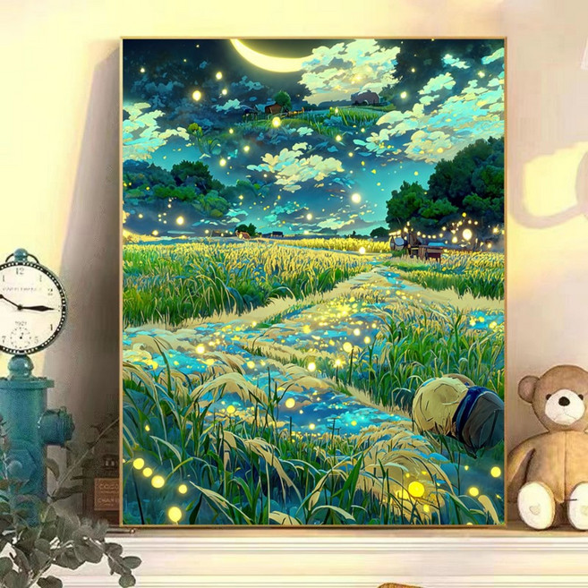 조이제이 36종 40x50 쉬운그림그리기 DIY 유화그리기세트 명화그리기, 009 밤풍경, 1세트