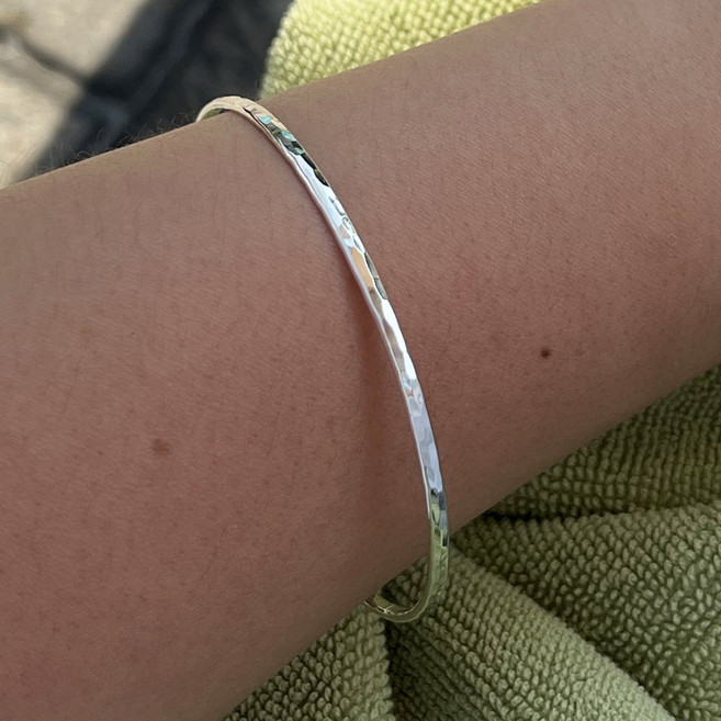 925실버 커팅 슬림 링 뱅글 은 팔찌