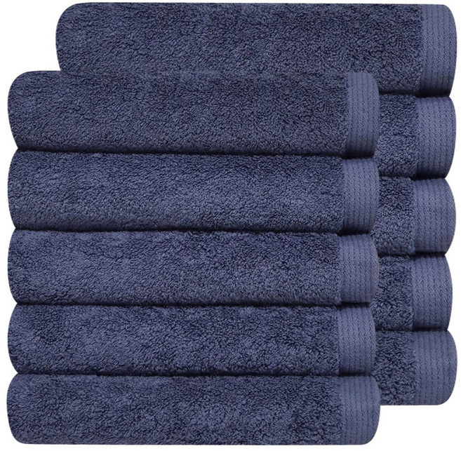 다주타올 10장 두꺼운 호텔수건 40수 코마사 200g, 클래식블루, 10개