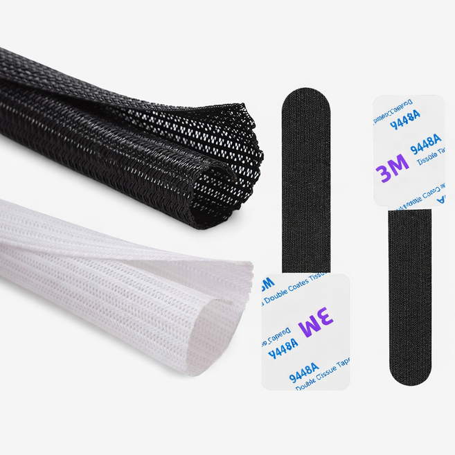 리버브 케이블 보호 전선 몰딩 튜브 벨크로 얇은선 정리 3M, 블랙, 1개
