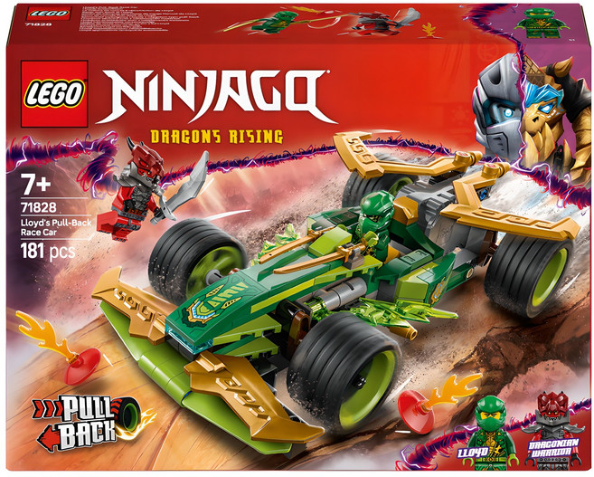 레고 닌자고 로이드의 풀백 경주용 자동차 71828, 혼합색상, 1개