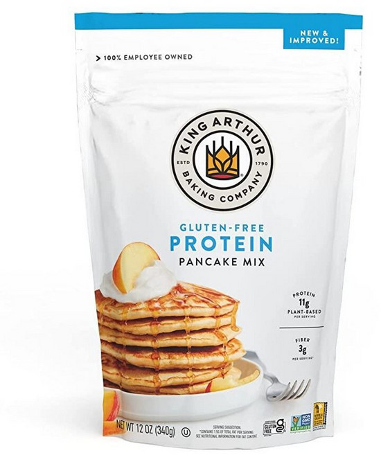 King Arthur our 글루텐 프리 단질 팬케이크 믹스 논 프로젝트 설탕 무첨가 유제품 아님 355ml 241521, 12 Ounce (Pack of 1), 1개, 340g
