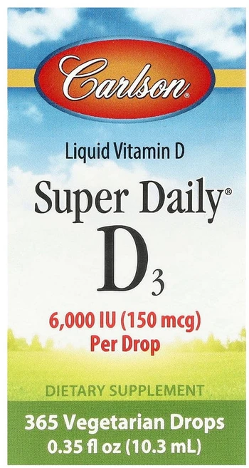 칼슨 슈퍼데일리 비타민D3 Super Daily D3 150mcg 6000IU 10.3ml, CAR12000, 1개 - 쿠팡