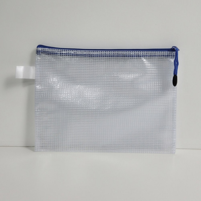 B5 소품파우치 12매세트 납작 지퍼 문구 사무용 방수 투명파우치 보관, 단품, 1세트