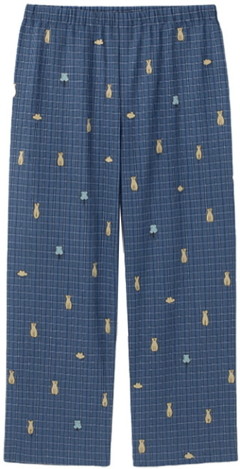 BYC 남성 40수 순면 체크 바지 파자마 9부 하의 홈웨어 1매입 3014