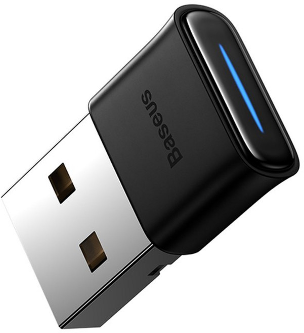 Baseus BA04 USB 블루투스 어댑터 5.1 5.0 음악 오디오 수신기 송신기 PC 노트북 스피커 무선 마우스 동글 컴퓨터 주변기기 연결 어댑터, Black, 1개
