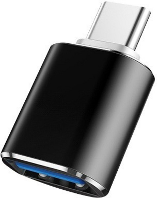 USB Micro iPhone TypeC OTG 傳輸充電轉接頭 轉換器, 1個, USB轉TypeC 黑