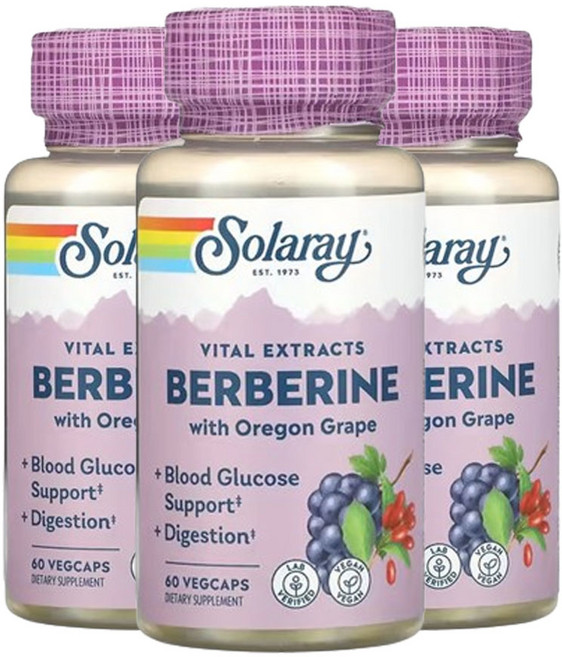 솔라레이 베르베린 루트 추출물 어드밴스드 포뮬러 베지캡, 3개, 60정