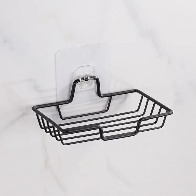 쿠쿠스토어 블랙 스테인리스 스틸 타월 홀더 무타공 벽걸이 샤워 선반 셀프 접착식 주방 레일 욕실, 02 Black, 1개