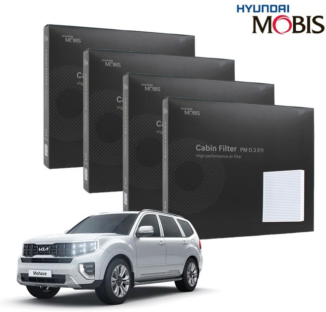 현대모비스 정품 프리미엄 에어컨필터 2년분 4개입 모하비더마스터 전용 2019년~현재까지