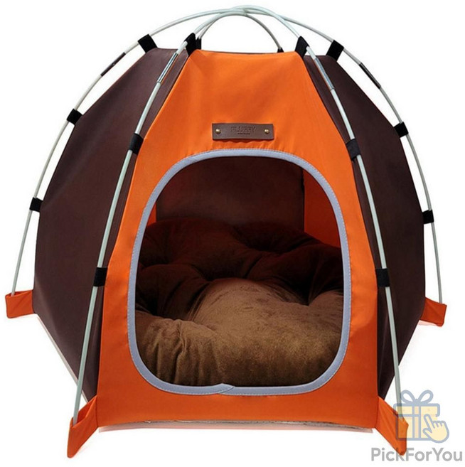 KC 애견 아웃도어 텐트 주황 애완동물집