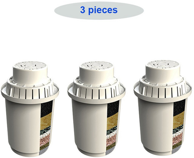3.5L 알칼리 미네랄 워터 이온화 필터 피처 순수 알카 시스템 주전자 필터용 교체용 정수 카트리지 3팩, 3-Pack