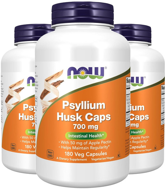 나우푸드 실리엄 허스크 700mg 베지 캡슐, 180정, 3개