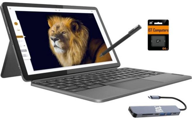 Lenovo 레노버 Chromebook Duet 3 2-in-1 노트북 태블릿 분리형 키보드 포함 11인치 QHD IPS 터치스크린 8코어 퀄컴 CPU 8GB 램 128GB e, 4GB RAM|128GB Storage
