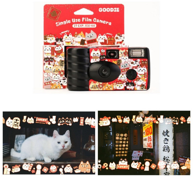 Goodie 一次性底片相機 泰國版, 1個, Goodie-招財貓-特效邊框 27張