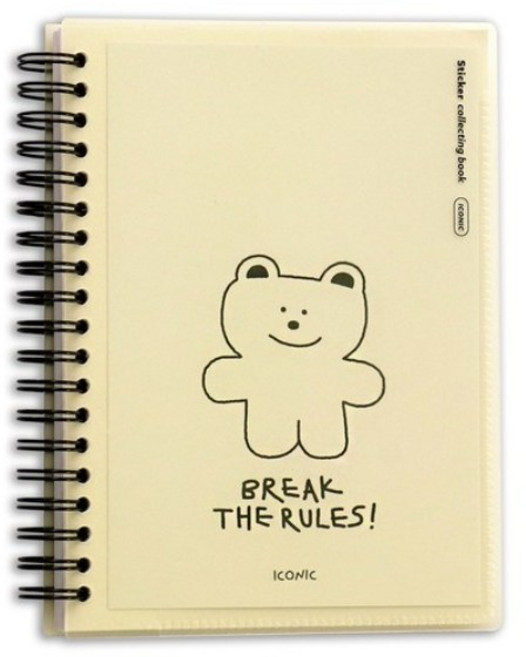 아이코닉 이형지 양면 인스 보관 스티커북, CREAM YELLOW, 2개