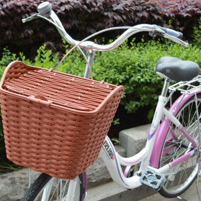 핸들바 탈부착 장바구니 덮개형 자전거 바구니 F439, F439 덮개형바구니 (블랙), 1개