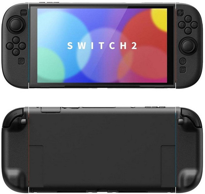 PlayVital Hard Case for Nintendo Switch 2 with Extra Stand & Thumb Grip Caps | Split Design Docka, 블랙