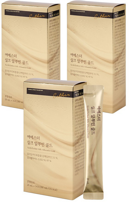 [본사직영] 여에스더 마시는 실크 알부민 골드 국민영양 프로젝트, 3박스, 14회분