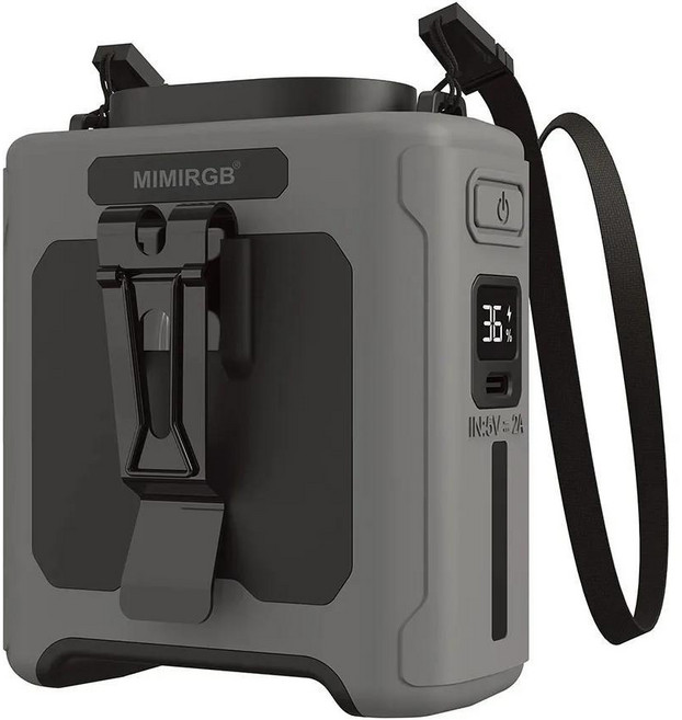 휴대용 허리 팬 파워 뱅크 목걸이 단계 강력 풍량 냉각 야외 작업용, 02 Gray, 1개