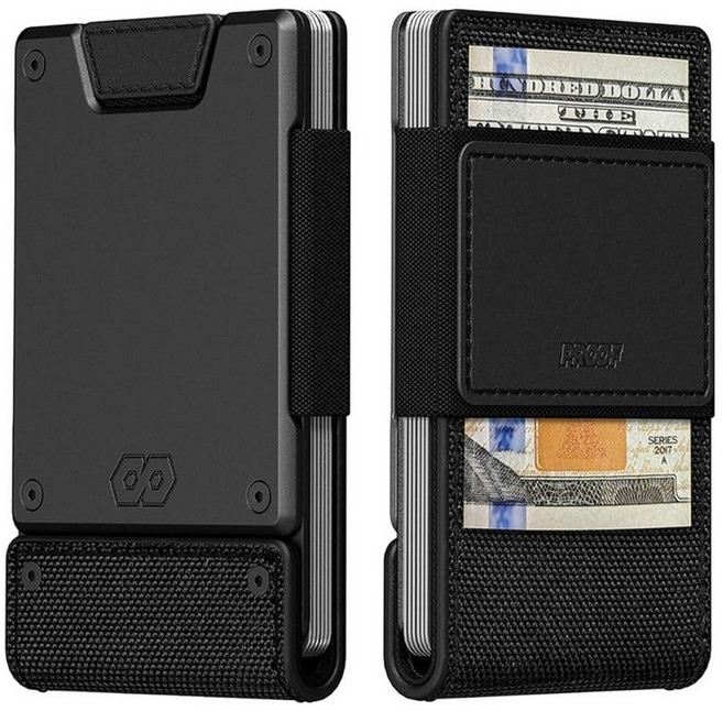 PROOF Wallet | Slim Minimalist Wallets for Men | Leather & Metal | RFID Wallet | Front/Back Pocket