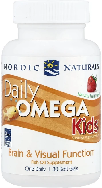 건강챙기세요 Nordic Naturals 데일리 Omega Kids™ 천연 과일 맛 소프트젤 30정 백살까지오래오래, NordicNaturals데일리OmegaKids천연과일, 1개 - 쿠팡
