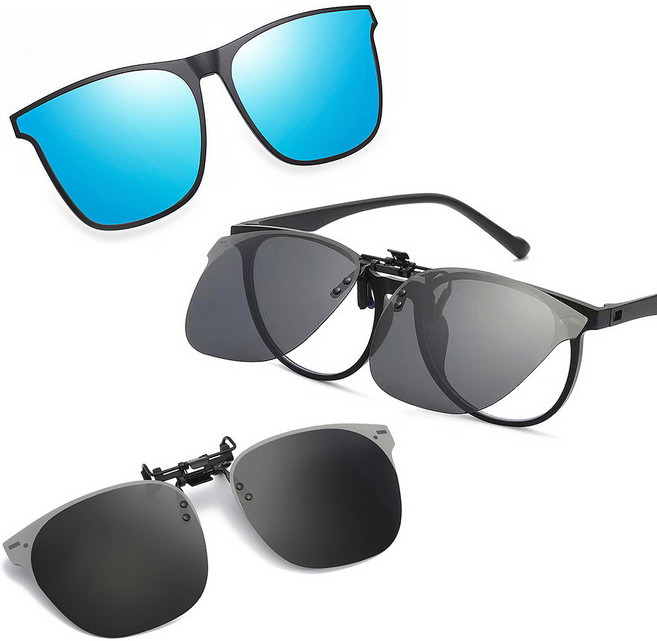 1+1 안경위에 쓰는 탈부착 업다운 클립 편광 선글라스 덮경