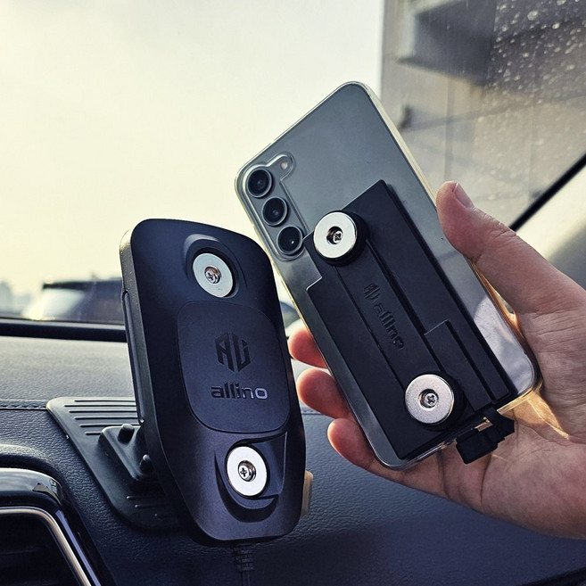 알리노 다용도 자석 충전거치대 오토바이 가정용 차량용 USB충전, 차량용 USB 거치대+충전패드 C타입